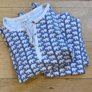 roller rabbit “hathi” blue elephant pajamas